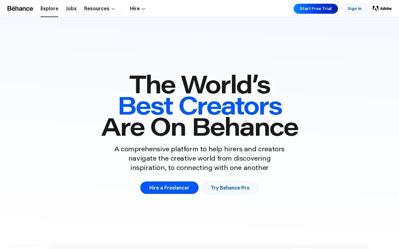 Behance作品集平台 截图