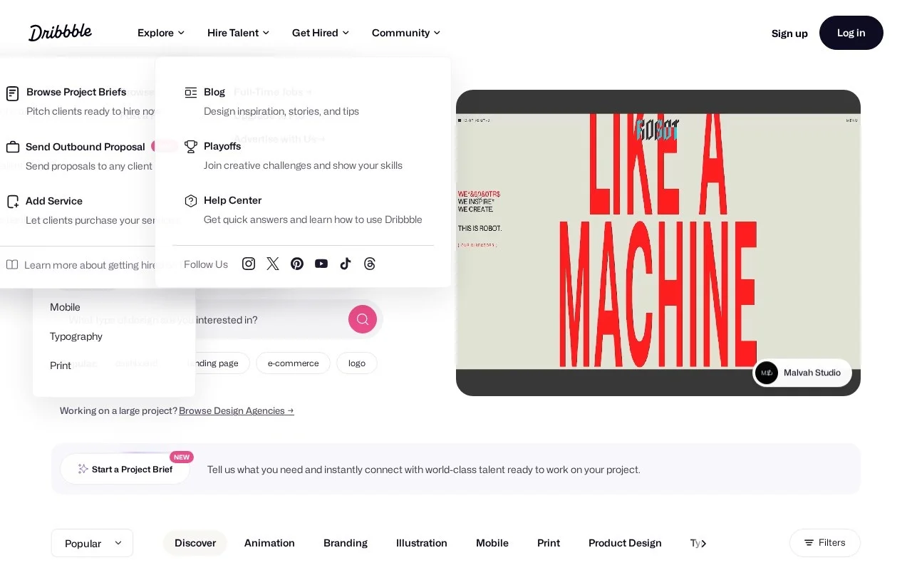 Dribbble设计社区 截图