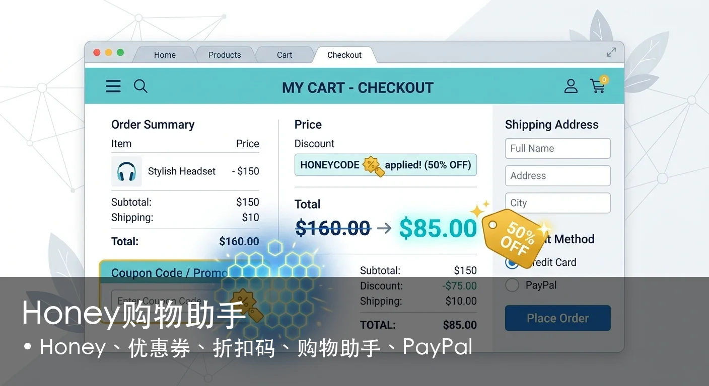 Honey购物助手 - Honey、优惠券、折扣码、购物助手、PayPal