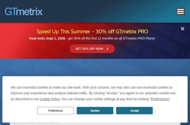 GTmetrix 官网