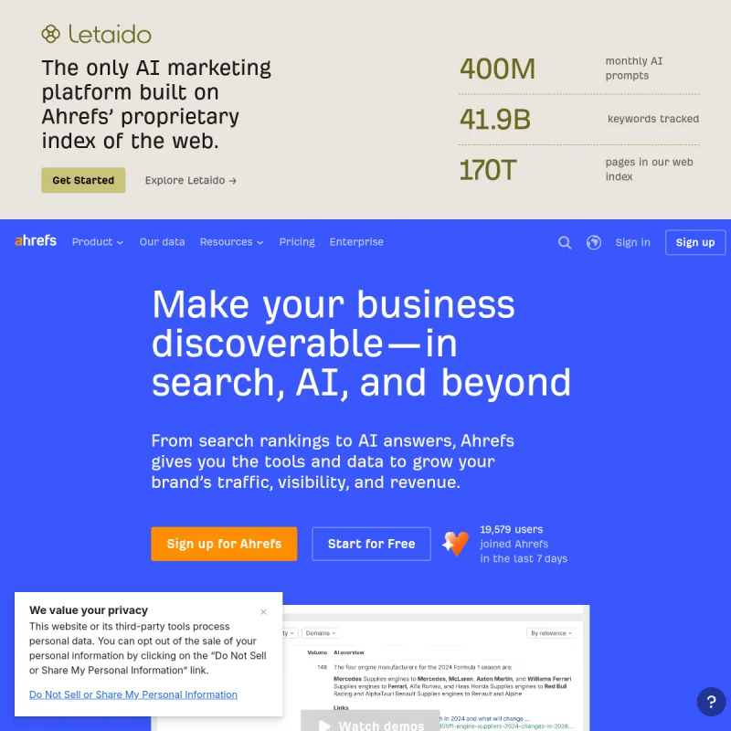 Ahrefs 官方网站