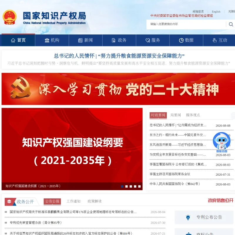 国家知识产权局（CNIPA）官方网站