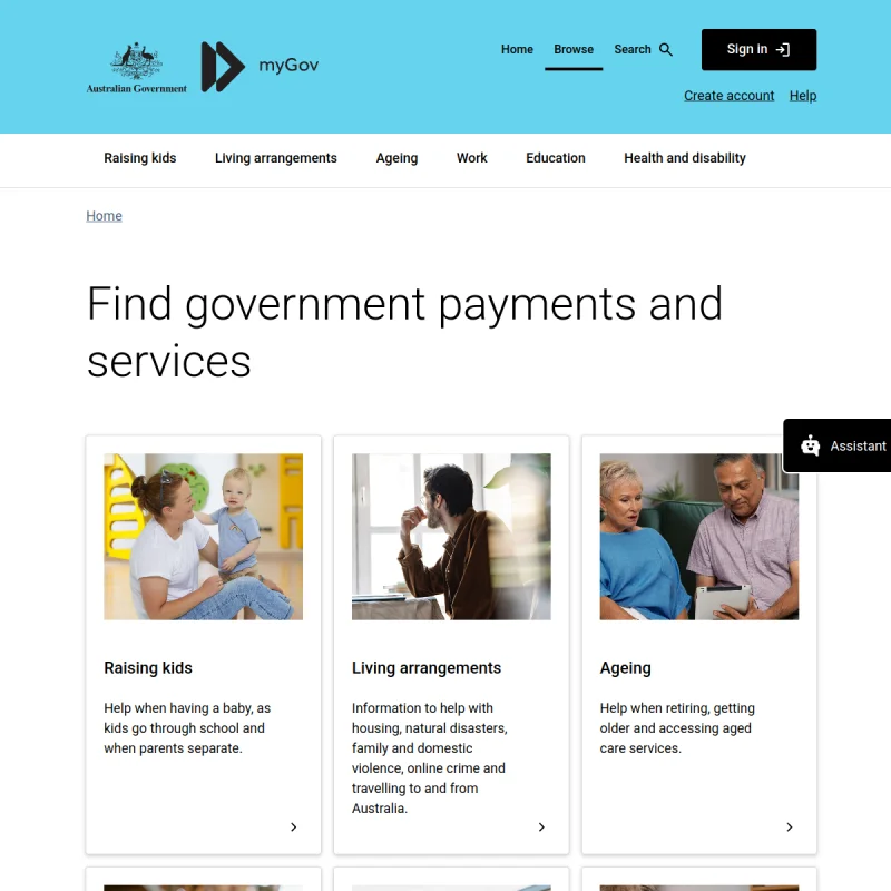 澳大利亚政府门户(Australia.gov.au)官方网站