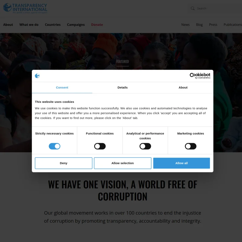 透明国际（Transparency International）官方网站