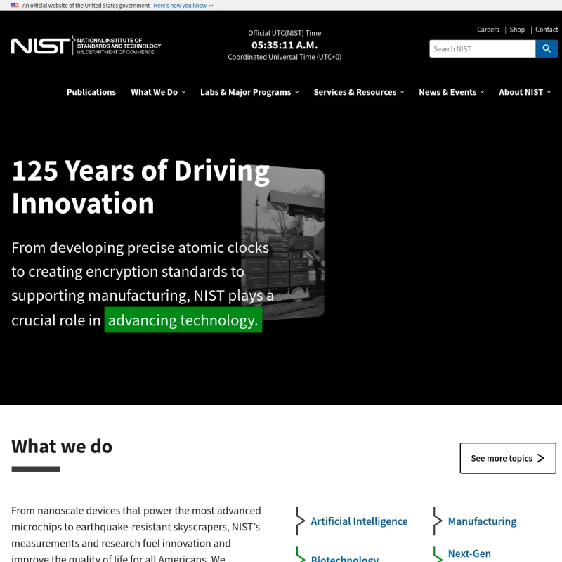 美国国家标准与技术研究院（NIST）官方网站