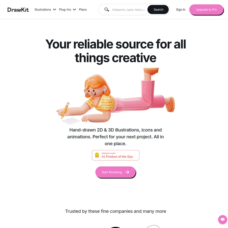 DrawKit – 高品质免费与高级矢量插画套件、3D与动态设计资源库