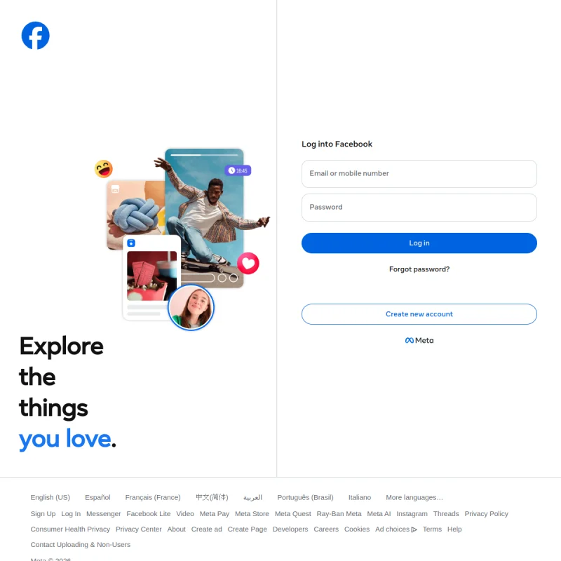 Facebook (脸书) 官方网站 – 全球规模最大的社交网络平台、连接好友与社群