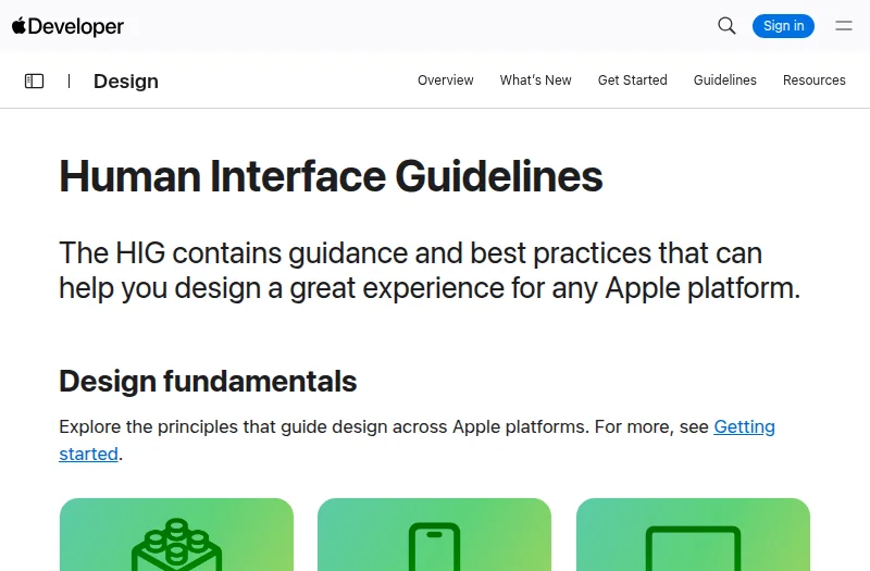 Apple Human Interface Guidelines (HIG) – 苹果人机交互设计官方指南