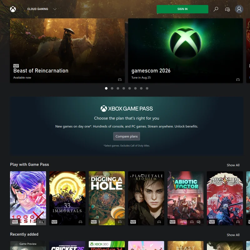 Xbox Cloud Gaming (xCloud) – 微软官方浏览器免下载即玩云游戏平台