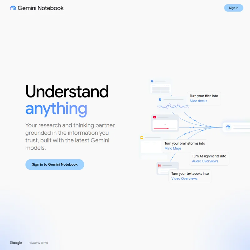 NotebookLM 网站预览
