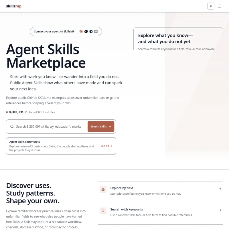 SkillsMP 网站预览