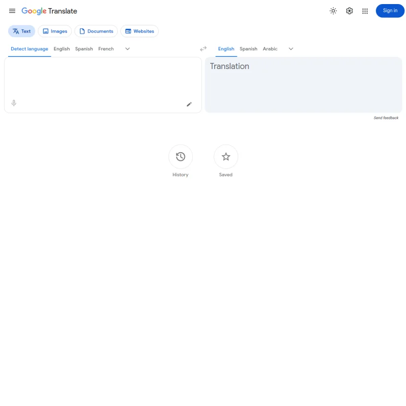 Google 翻译 网站预览